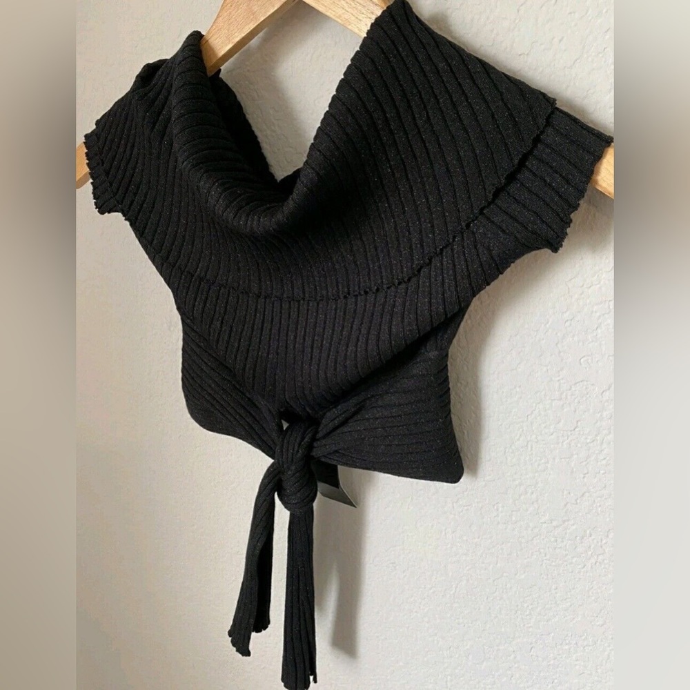 BCBG MaxAzria Tie Front, Cropped, Off the Shoulder Top